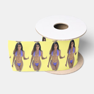 Black-haired Bikini Beauty Thunder_Cove Satin Ribbon