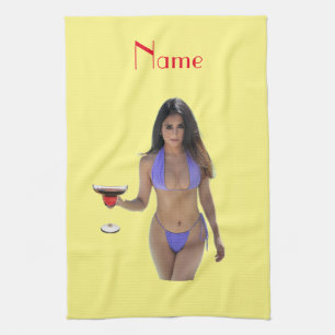 Black-haired Bikini Beauty Thunder_Cove  Tea Towel