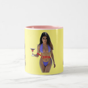 Black-haired Bikini Beauty Thunder_Cove  Two-Tone Coffee Mug