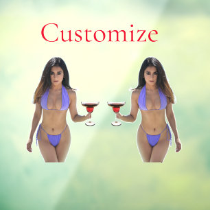 Black-haired Bikini Beauty Thunder_Cove Window Cling