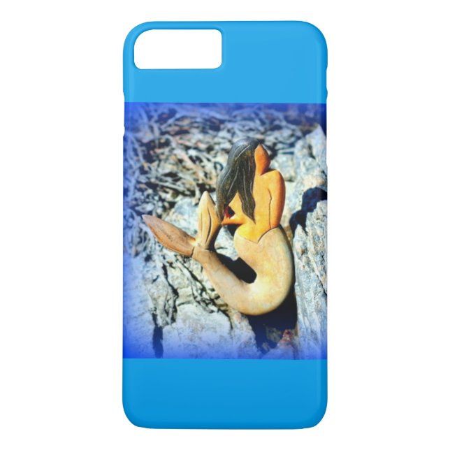 black-haired mermaid blue Case-Mate iPhone case (Back)
