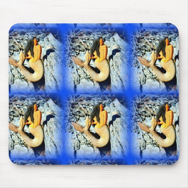 black-haired mermaid mouse mat (Front)