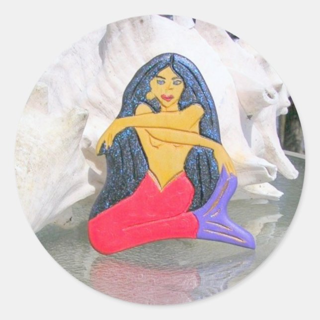 black-haired mermaid sticker (Front)