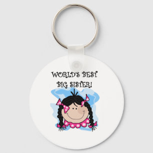 Black Haired World's Best Big Sister Key Ring