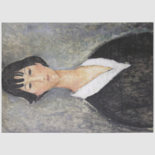 Black Haired Young Girl, Modigliani Tissue Paper