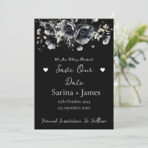 Black Halloween Autum Wedding Save The Date