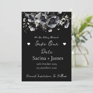 Black Halloween Autum Wedding Save The Date Invitation