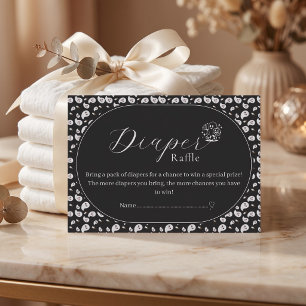 Black Halloween Baby shower Diaper Raffle Enclosure Card