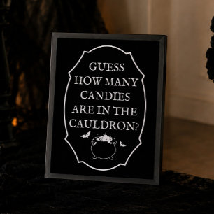 Black Halloween Baby Shower Guess How Many Candies Poster