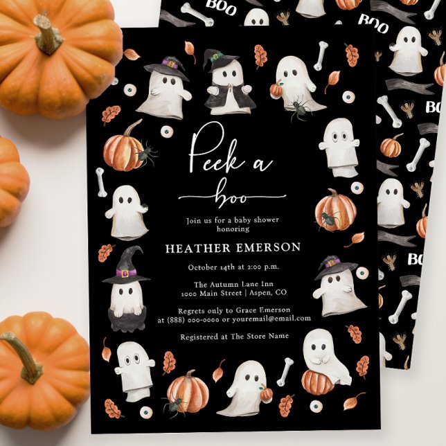 Black Halloween Baby Shower Invitation (Black Halloween Baby Shower Invitation
)