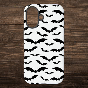 Black Halloween Bats Pattern iPhone 16 Case