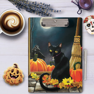 Black Halloween Cat Clipboard