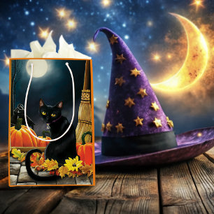 Black Halloween Cat Medium Gift Bag