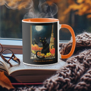 Black Halloween Cat Mug