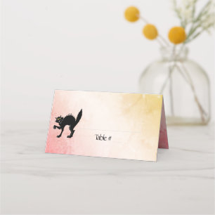 Black Halloween Cat Place Cards