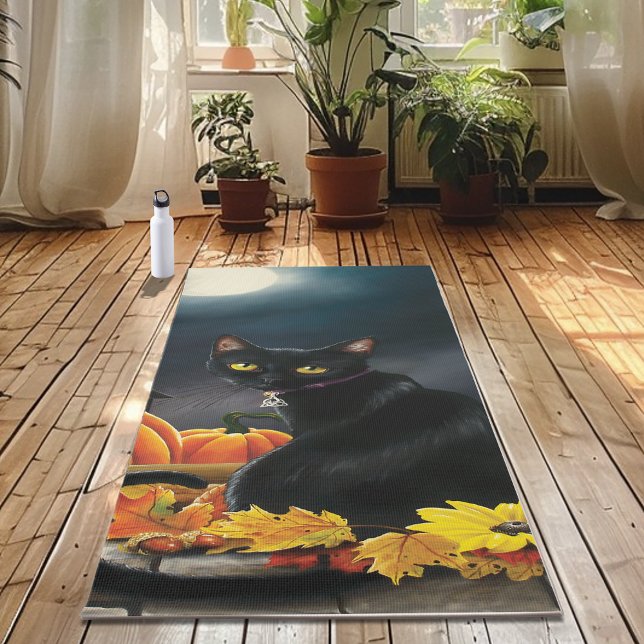 Black Halloween Cat Yoga Mat (Creator Uploaded)