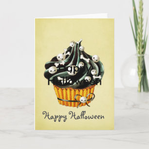 Black Halloween Cupcake Card