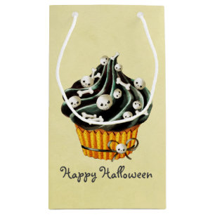 Black Halloween Cupcake Small Gift Bag