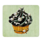 Black Halloween Cupcake with tiny skulls