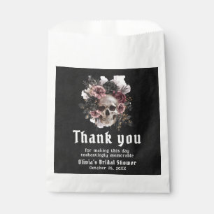 Black Halloween Floral Skull Gothic Bridal Shower Favour Bags