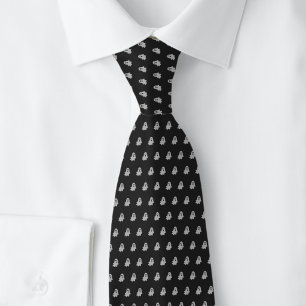 Black Halloween Ghosts Tie