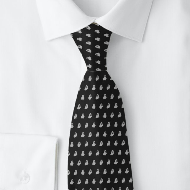 Black Halloween Ghosts Tie (Creator Uploaded)