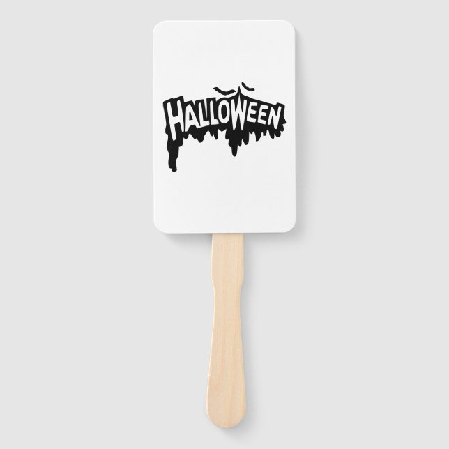 Black Halloween Hand Fan (Front)