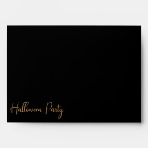 Black Halloween Party Invitation Envelope