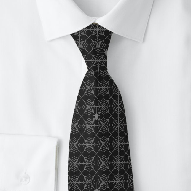 Black Halloween Spider Web Tie (Creator Uploaded)