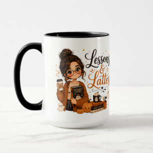 Black Halloween Teacher Mug Funny Spooky Latte