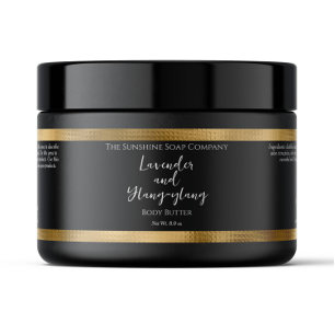 Black & Hammered Gold Foil Body Butter Jar Label