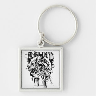 Black Hand 0 Graphic Collage, Black and White Key Ring