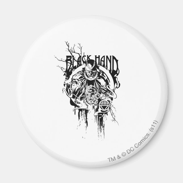 Black Hand 0 Graphic Collage, Black and White Magnet (Front)