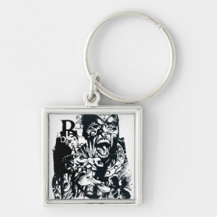Black Hand and Skull Collage Key Ring