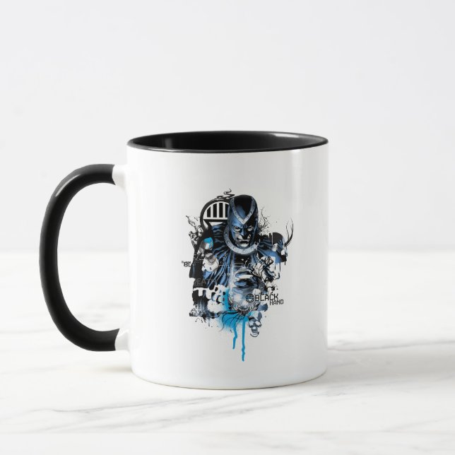 Black Hand - Blue Collage Mug (Left)