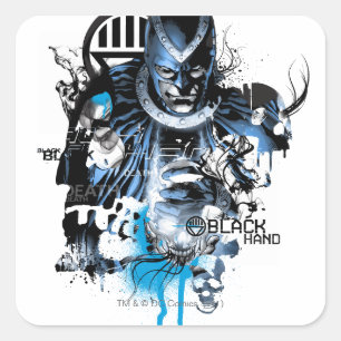 Black Hand - Blue Collage Square Sticker