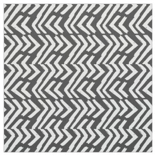 Black Hand Drawn Chevron Pattern Fabric