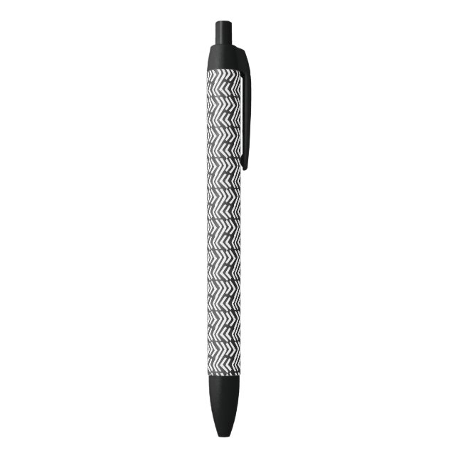 Black Hand Drawn Chevron Pattern Ink Pen (Bottom (Vertical))