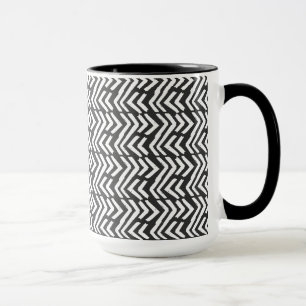 Black Hand Drawn Chevron Pattern Mug