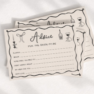 Black Hand Drawn Italian Bridal Shower Advice Card