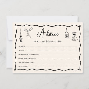 Black Hand Drawn Italian Bridal Shower Advice Card