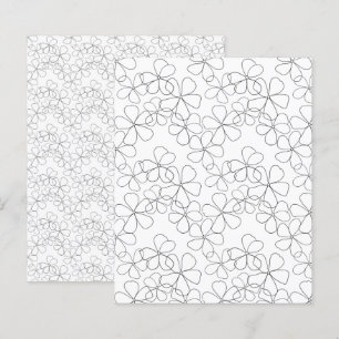Black Hand-drawn line Flower White Scrapbook Paper