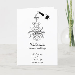 Black Hand Drawn Wedding Order of Service Programme