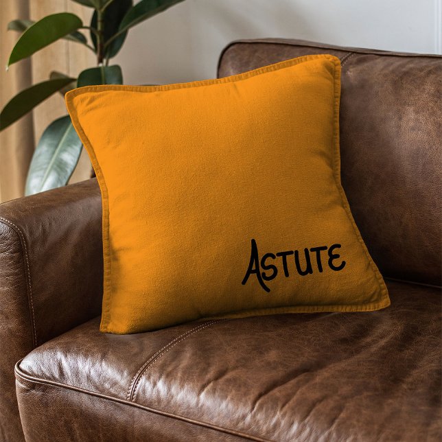 Black Hand lettered complimentary word Astute Cushion (Creator Uploaded)