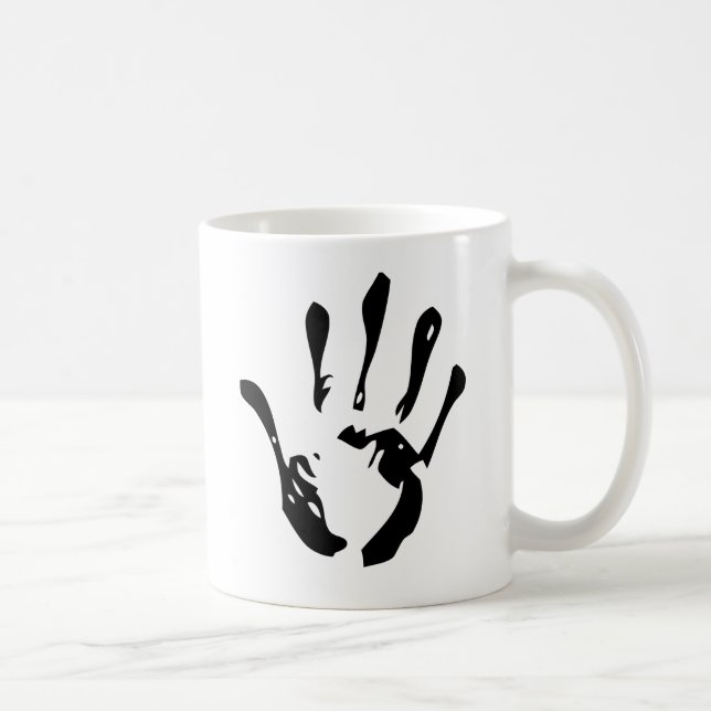 Black hand print coffee mug (Right)
