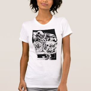 Black Hand with Skull Panel 2 T-Shirt