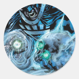 Black Hand with Skull Panel Classic Round Sticker