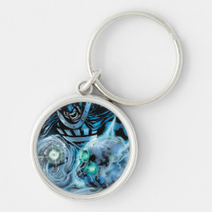 Black Hand with Skull Panel Key Ring