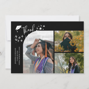 Black Hand Written Thank You Multi Photo Announcement