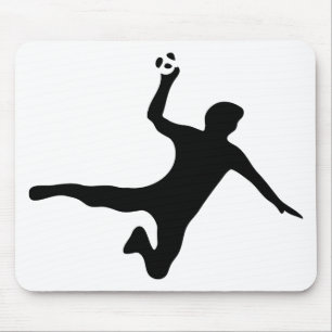 black handball player logo mouse mat